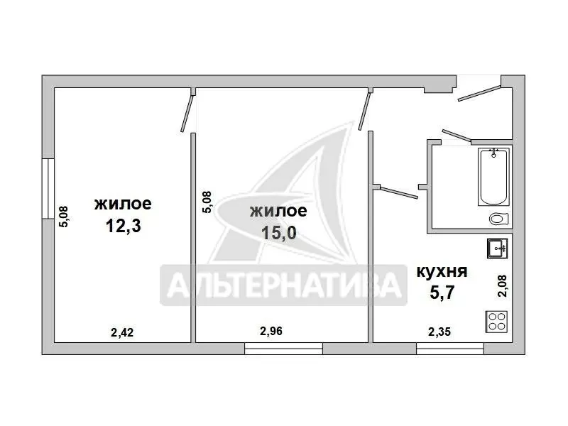 2-комнатная квартира,  г. Кобрин,  ул. Ленина,  1959 г.п. w181618 7