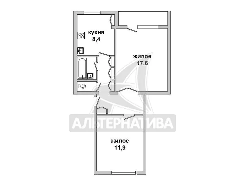 2-комнатная квартира,  аг. Ореховский,  ул. Ленина,  1981 г.п. w182730 9