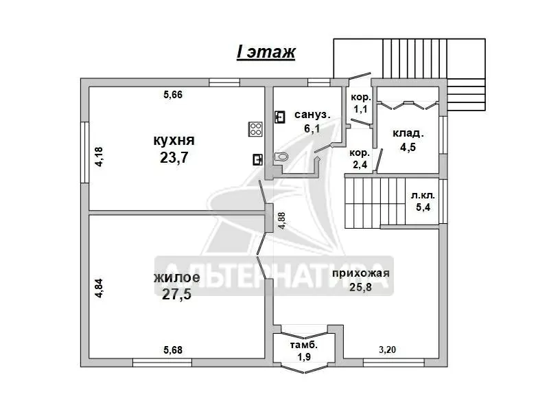 Жилой дом в г.Кобрине. 2004 г.п. 2 этажа,  цокольный этаж r190032 2